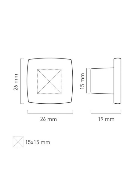 POMO ZAMAK 15 MM NEGRO MATE