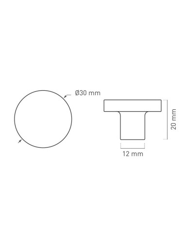 POMO ZAMAK 30 MM INOX MATE
