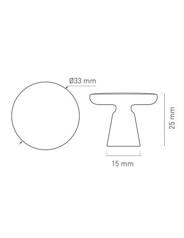 POMO ZAMAK 33MM INOX MATE