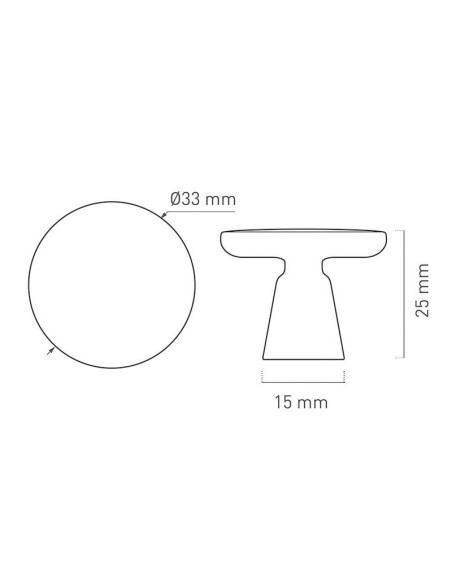 POMO ZAMAK 33MM INOX MATE