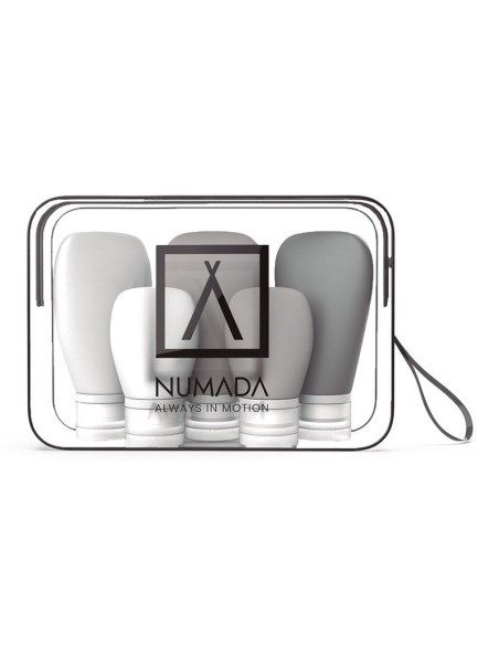 NECESER TRANSPARENTE C/BOTELLAS P/VIAJE