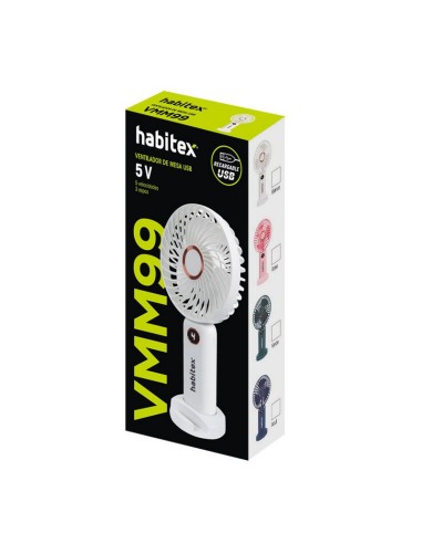 VENTILADOR DE MANO USB HABITEX BLANCO