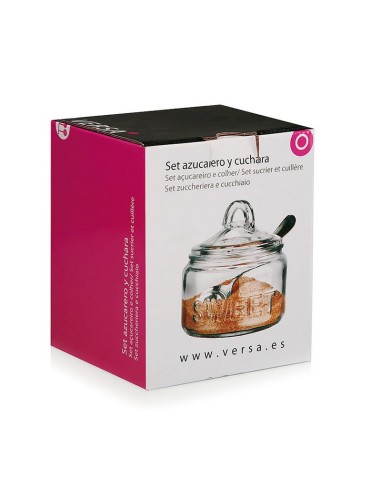 SET AZUCARERO Y CUCHARA CRISTAL 540 ML.