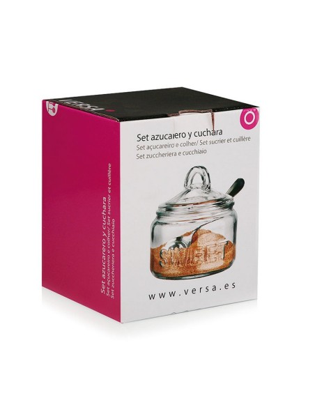 SET AZUCARERO Y CUCHARA CRISTAL 540 ML.