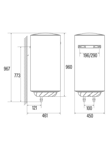 TERMO ELECTRICO EXT. REDONDO 100L VERTI.
