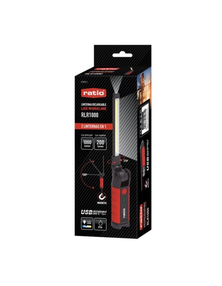 LINTERNA LED COB 1000LM  RECARGABLE