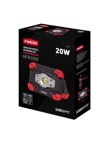 FOCO PROYEC LED COB CARGA USB 2000LM 20W