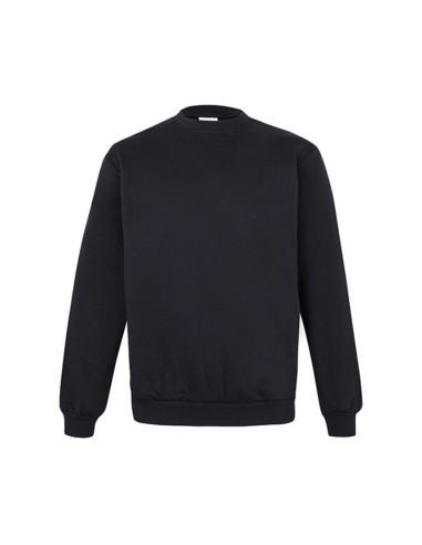 SUDADERA UNISEX CUELLO REDON. NEGRA T/XL