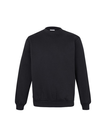 SUDADERA UNISEX CUELLO REDON. NEGRA T/XL