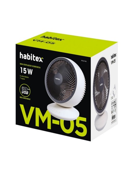 VENT. MESA USB RECARGABLE HABITEX VM05