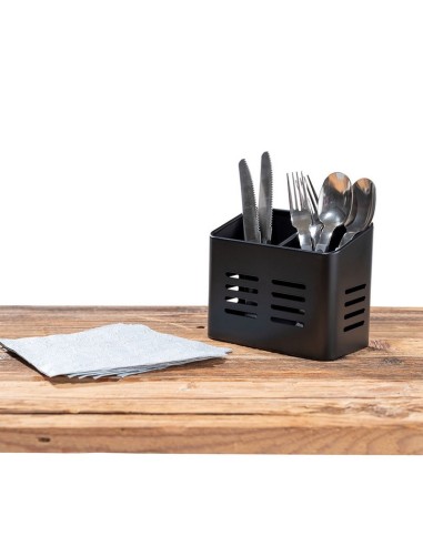 ESCURRIDOR CUBIERTOS METAL NEGRO WENKO