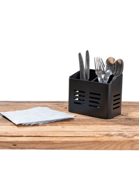 ESCURRIDOR CUBIERTOS METAL NEGRO WENKO