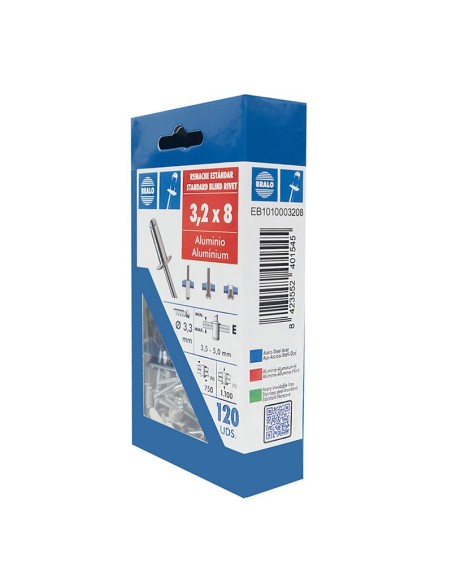 REMACHE ALUMINIO 3,2X8 ECOBLISTER 120UD