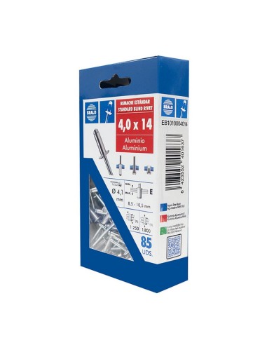 REMACHE ALUMINIO 4.0X14 ECOBLISTER 85UD