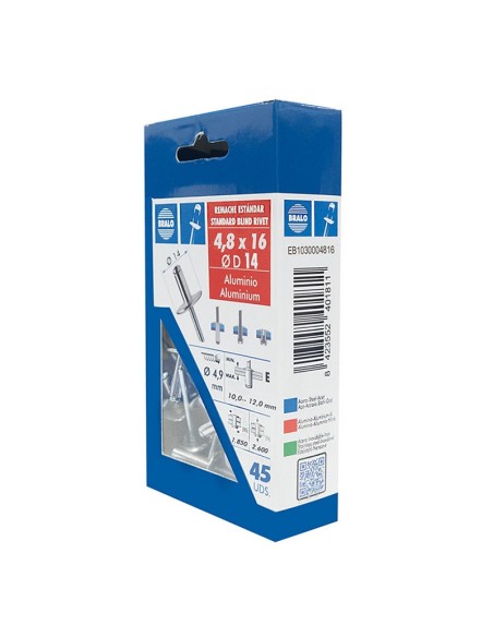 REMACHE AL/AC 4,8X16 CAB.14MM.ECOB.45UD.