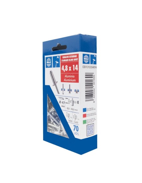 REMACHE ALUMINIO 4.8X14 ECOBLISTER 70UD