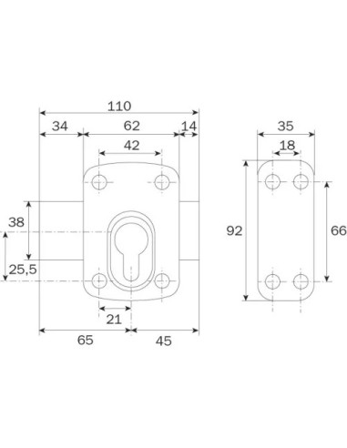 CERRADURA VERROU CIL.EUR. PASANTE BARN