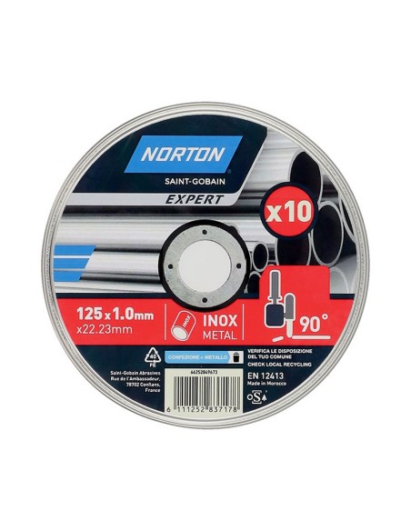 LATA 10 DISCOS CORTE INOX/ACERO 125X1 MM