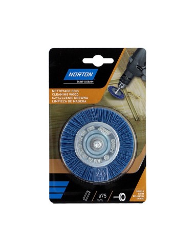 CEPILLO CIRCULAR NYLON AZUL 75MM.EJE 6MM