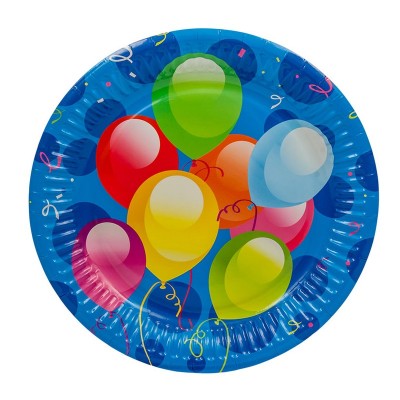 DISPLAY 12 PACKS 8 PLATOS 23CM. BALLOONS