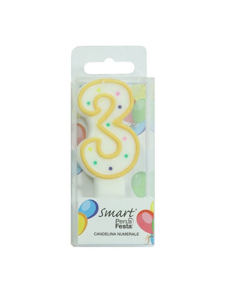 VELA CUMPLEAÑOS N. 3. CAJA 6 UN.