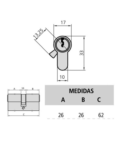 CILINDRO EUROPERFIL 101C3030/4. CVL
