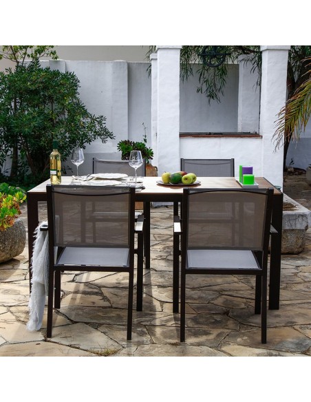 CONJ. ORLANDO. MESA ALUM.IMIT.MAD.160 CM