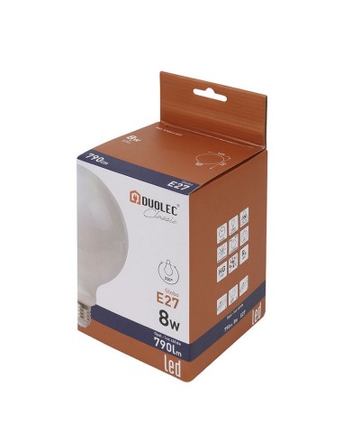 LAMP.LED FILAM.GLOBO G125  8W 2700K OPAC