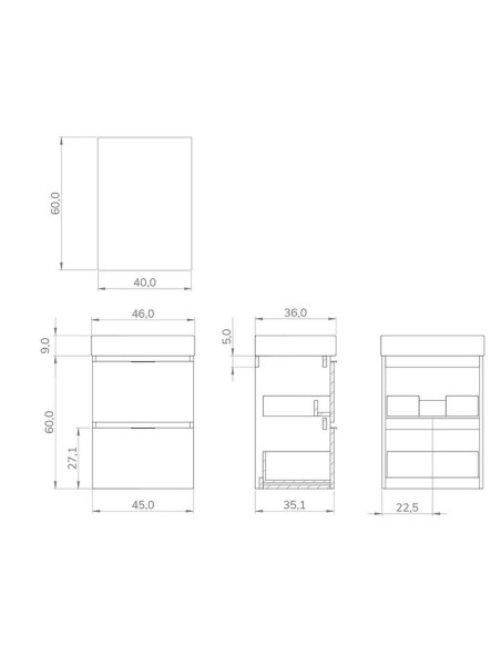 CONJUNTO LAVAM. ARTYSAN 45 SLIM BLANCO