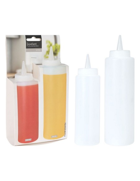 JGO. 2 BIBERONES PLASTICO PARA SALSAS