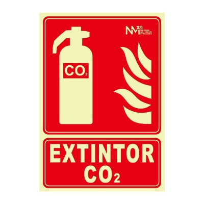 SEÑAL EXTINTOR CO2 PVC 0,7 210X300MM