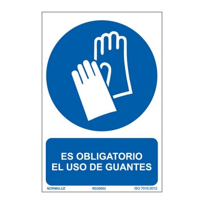 SEÑAL OBLIG EL USO DE GUANTES  210X300MM