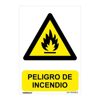 SEÑAL PELIGRO DE INCENDIO 210X300MM