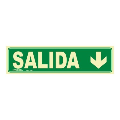 SEÑAL SALIDA FLECHA ABAJO PVC 0,7MM