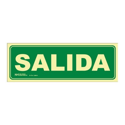 SEÑAL SALIDA PVC 1MM CLASE A 105X300 MM