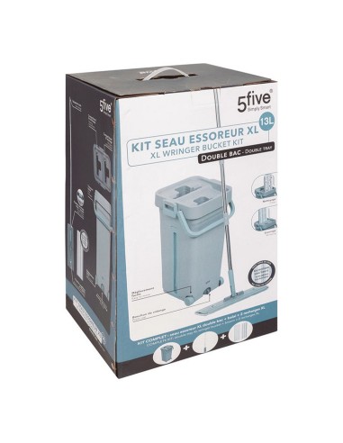 CUBO+MOPA ESCURREFACIL 2 CUBETAS GRIS