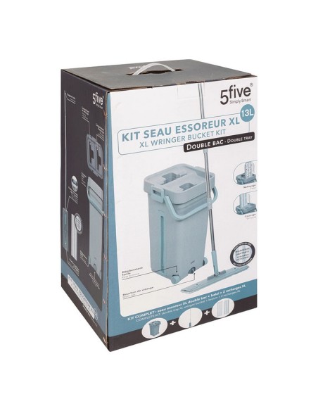 CUBO+MOPA ESCURREFACIL 2 CUBETAS GRIS