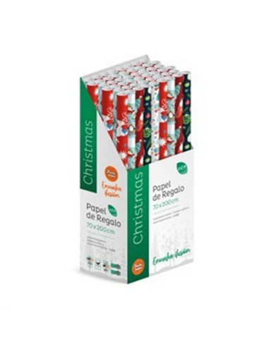 CAJA 50 ROLLOS PAPEL REGALO DECO. 2M.