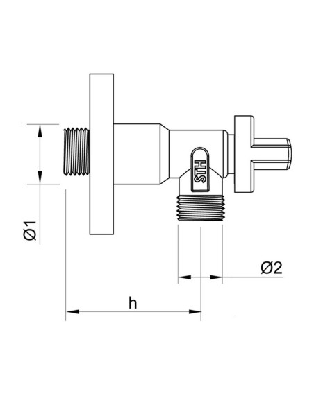 VÁLV. ESCUADRA LARGA S/TUERCA 90° STH 2U
