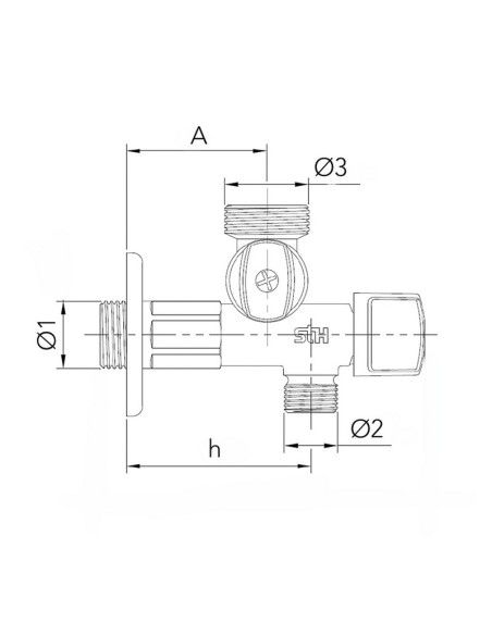 GRIFO LAVADORA DOBLE ½X¾X3/8 STH AMERICA