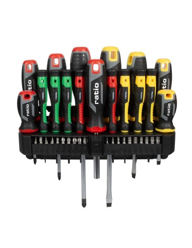 DESTORNILLADORES+PUNTAS 37 PZAS.RATIO