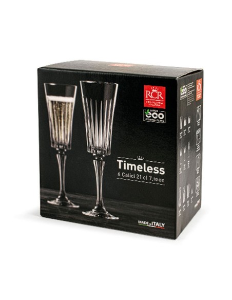 COPAS VIDRIO FLAUTA TIMELESS. PACK 6 UN.