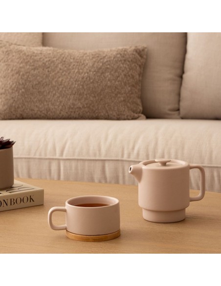 TETERA CERAMICA BEIGE. NATURE