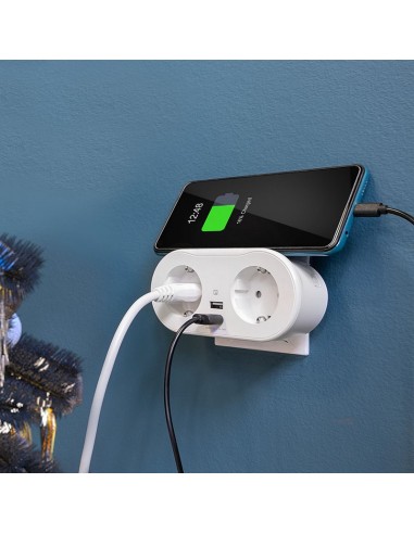 ENCHUFE 2 TOMAS + 2 USB SMART GARZA