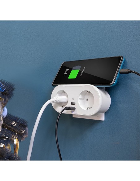 ENCHUFE 2 TOMAS + 2 USB SMART GARZA