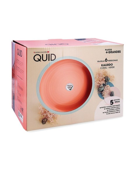 VAJILLA 18 PZAS. CORAL VERDE KALEIDO QD