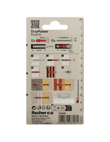 BLISTER DUOPOWER 6X30 S BL 12 UD.FISCHER