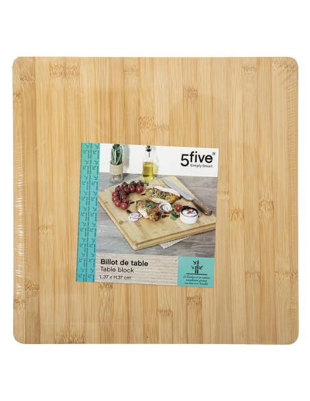 TABLA CORTAR BAMBU 37X37XH.3,5 CM.