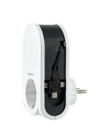 ADAPTADOR 3 CLAVIJAS USB CABLE ENROLL.