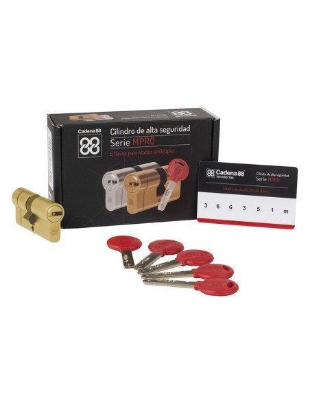 CILINDRO SEG. 40x40 mm. MPRO. LATÓN. C88